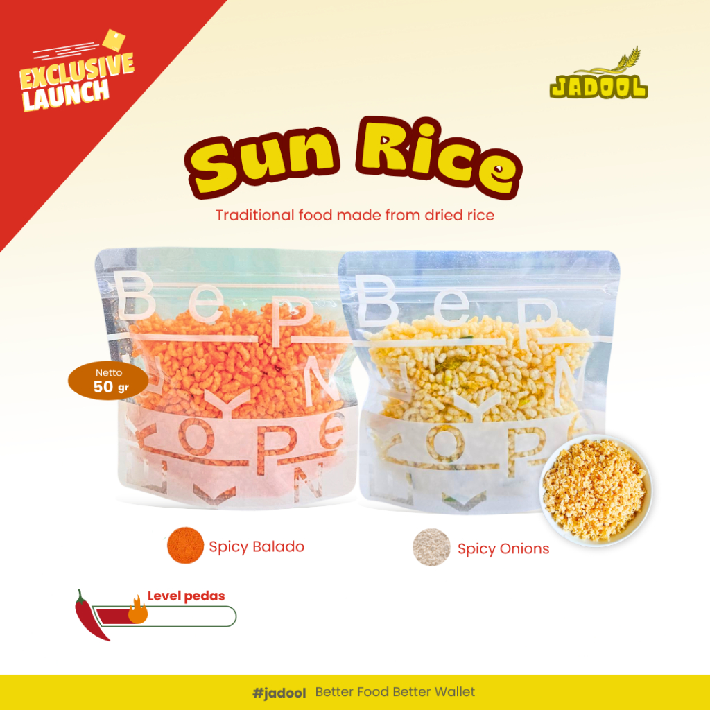 

JADOOL Sun Rice/Cengkaruk (isi 50gr) Lebih Gurih & Tanpa Bahan Pengawet
