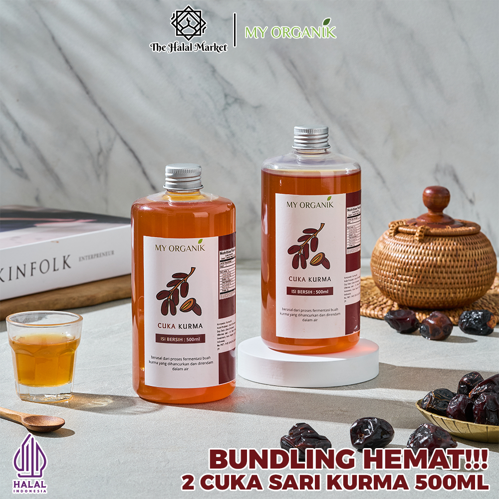 

My Organik Cuka Kurma Paket Lebih Banyak 1 Liter Cuka Kurma Dapat 2 Cuka Kurma 500ml