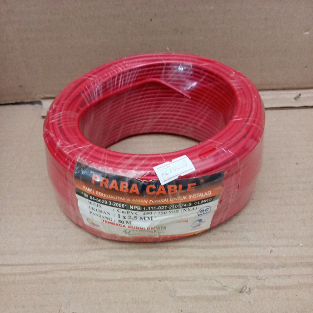Kabel NYA Praba 1 x 2,5 / kabel Tembaga praba NYA 1x2,5 50m 50 m