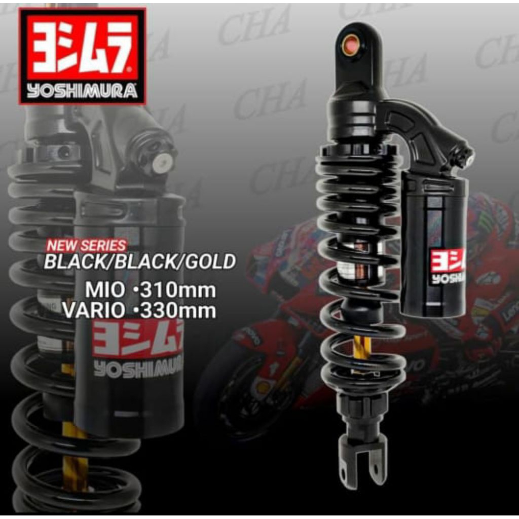 shock mio shock Vario yoshimura tabung atas black gold