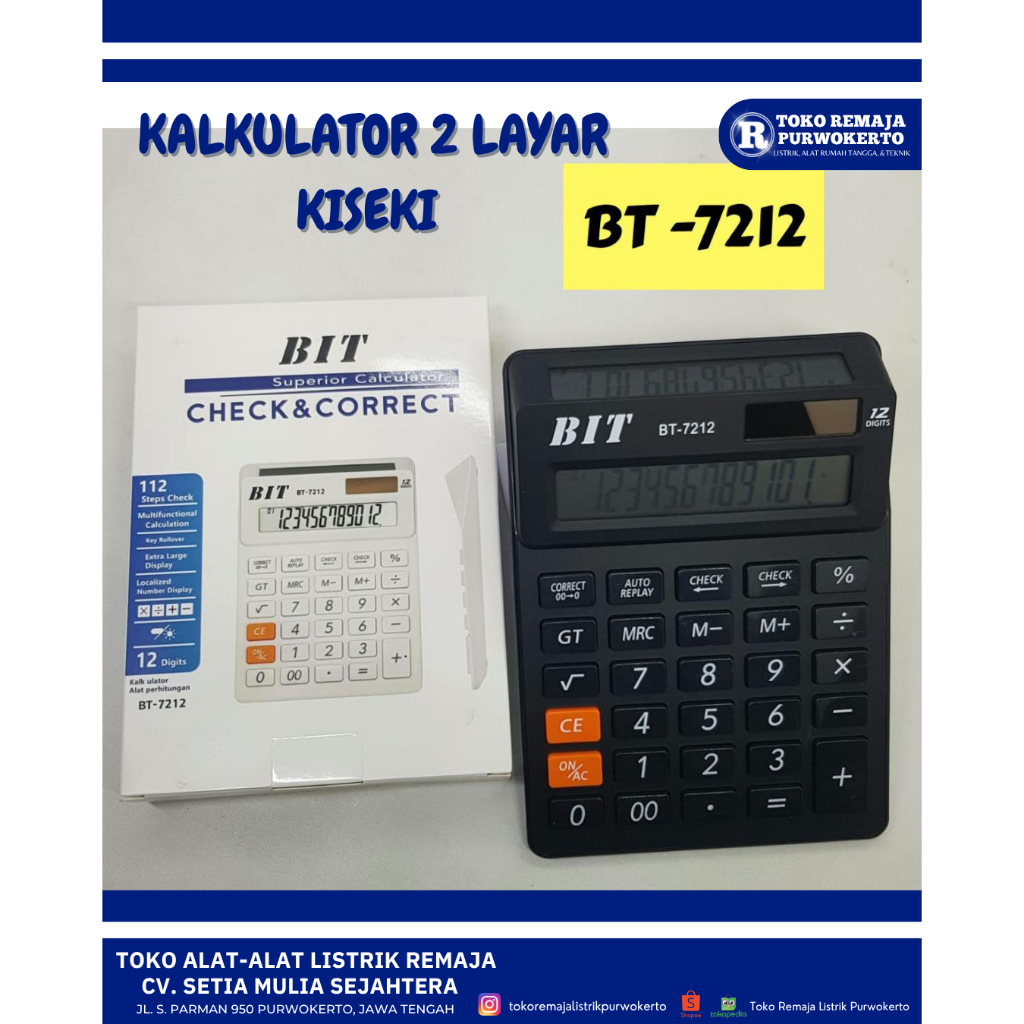 

Kalkulator Kiseki BT - 7212 | Kalkulator 12 Digit Kiseki