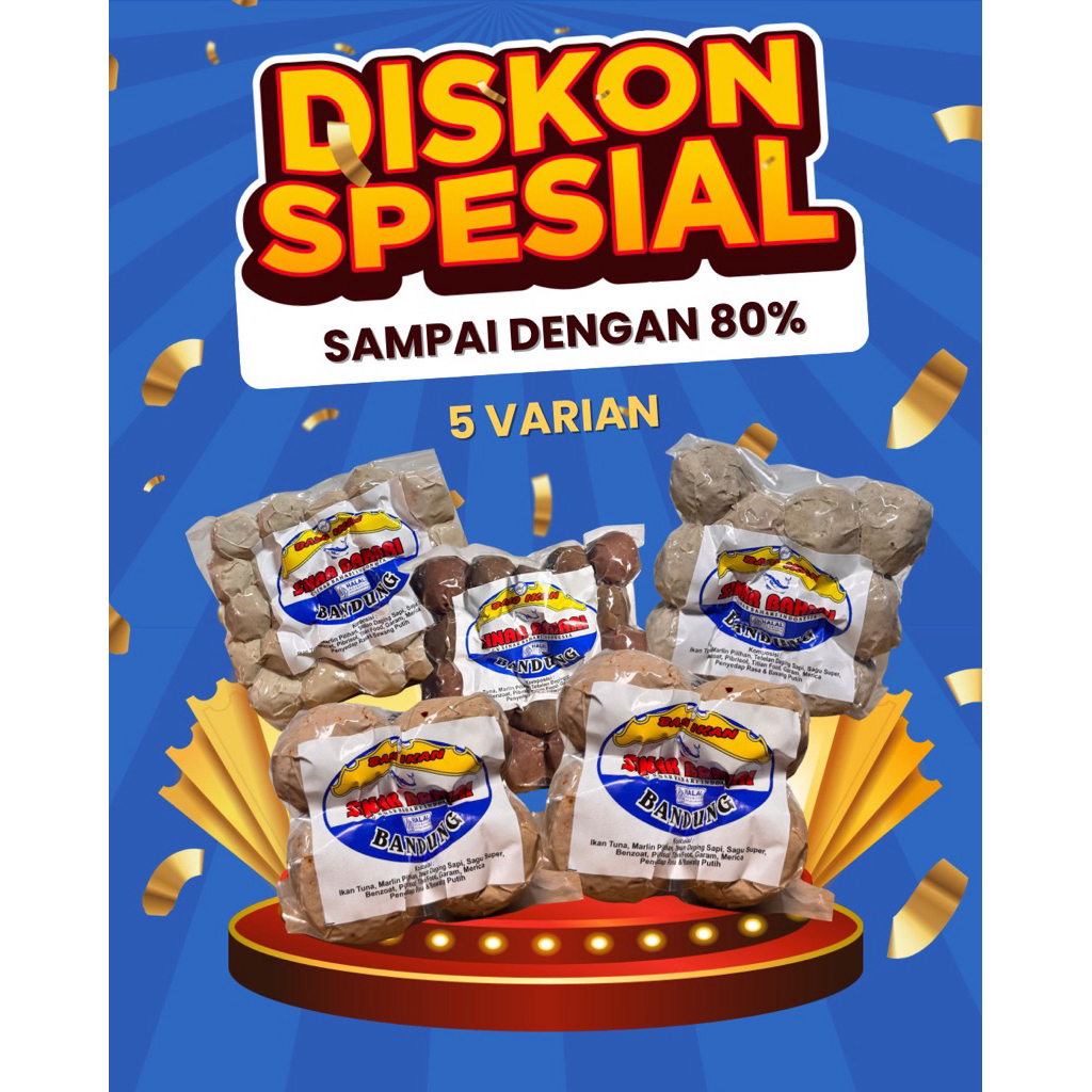 

Bakso Ikan SINAR BAHARI 5 pack all Variant/ paket usaha pemula