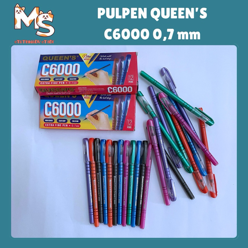 

[1 PAK] PULPEN QUEEN’S C6000 Isi 12 PCS