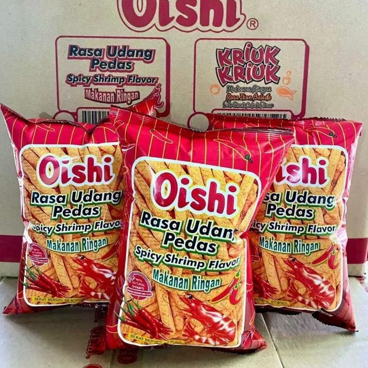 

(1 DUS) OISHI SPICY SHRIMP FLAVOR 60 GR ISI 24 PCS