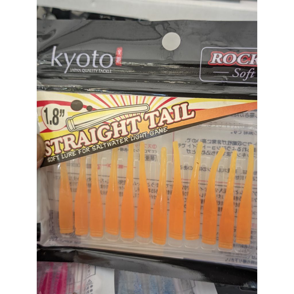 soft lure Kyoto Straight Tail 1.8" Rockfish Soft Bait umpan casting
