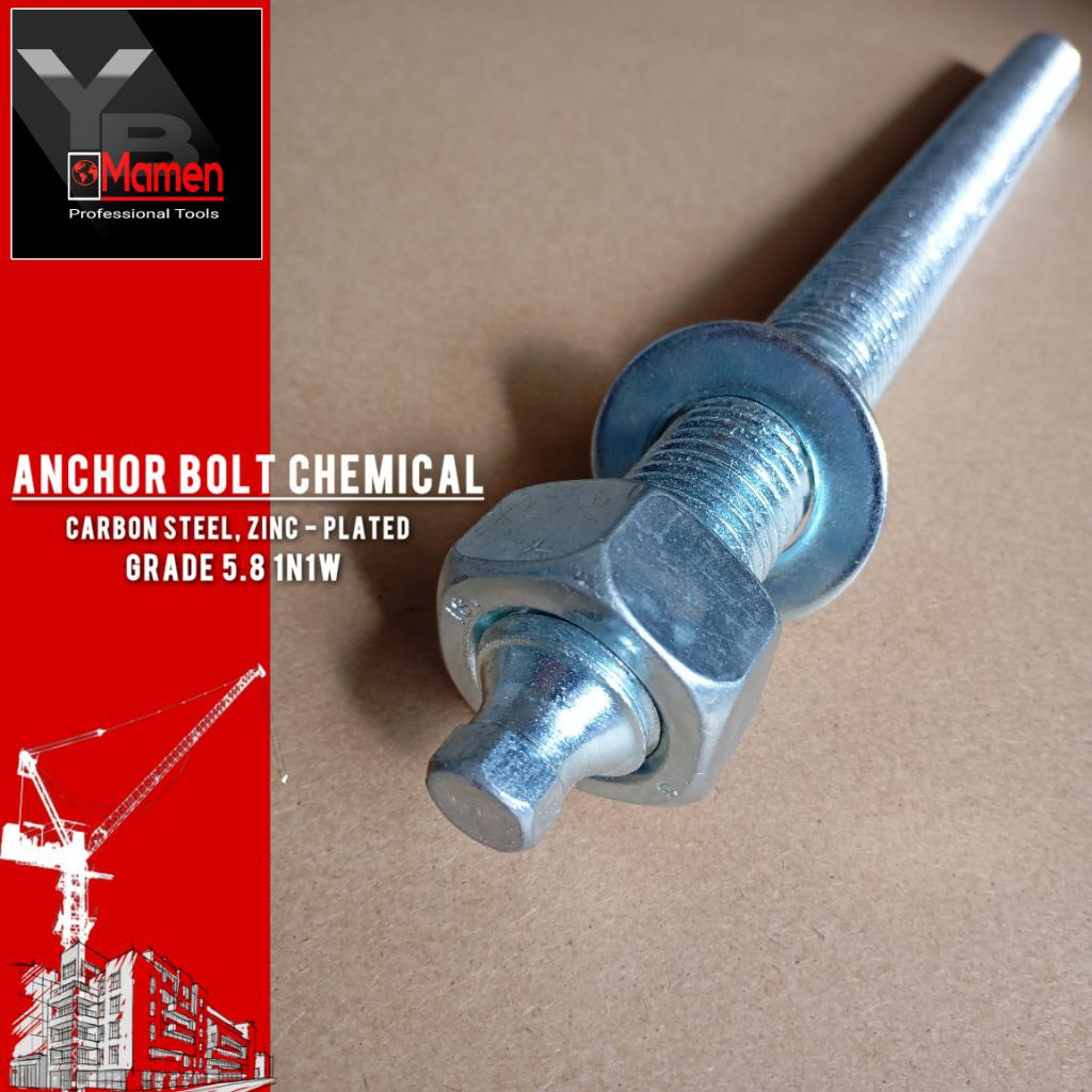 Chemical anchor M30x380 / Chemical anchor bolt M30x380 grade 5.8