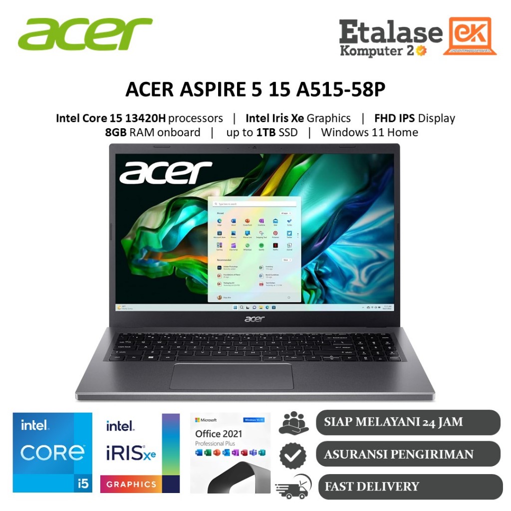 Laptop TouchScreen Acer Aspire 5 A515 Intel Core i5 13420H 16GB 1TB 15.6" FHD IPS Win11home