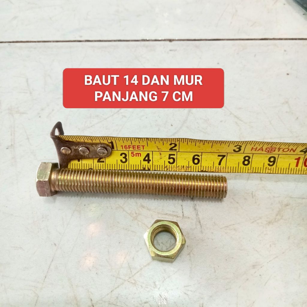 BAUT 14 DAN MUR PANJANG 7 CM