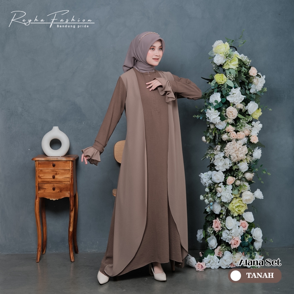 Gamis Set Alana Premium / Gamis pengajian / Gamis Pesta / Gamis Umroh / Gamis Murah