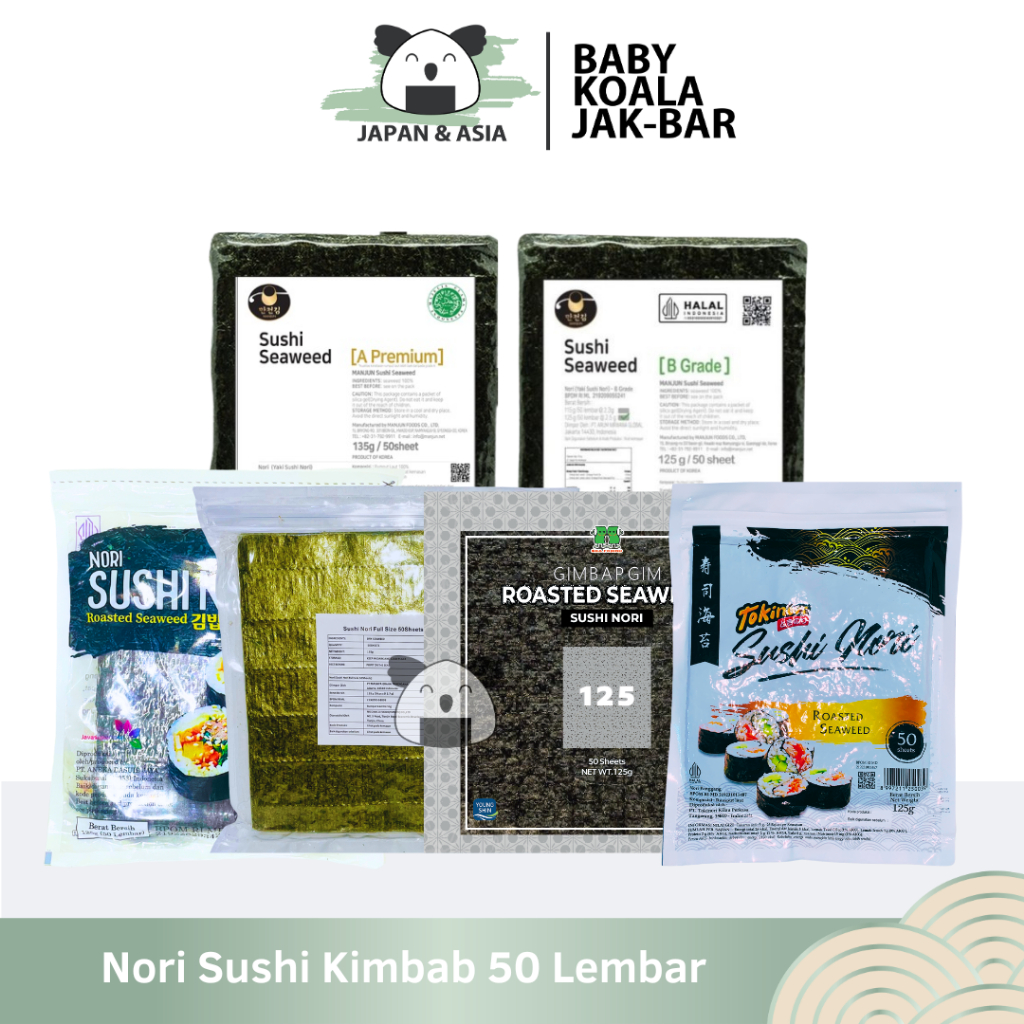 

MANJUN & YOUNG SHIN Nori Sushi 50 Lembar Halal | Sakao Tokinori Java Super Food Chung Jung One | Kimbab/ Gimbab -BKJ