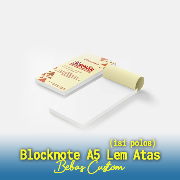 

Blocknote Seminar Isi Polos Cover Full Color Ukuran A5 CUSTOM, Blocknote Isi 50 Lembar, Blocknote Finishing Lem Atas