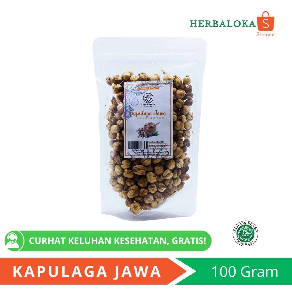 

100gr Kapulaga Jawa Tanpa Pemutih/ True Cardamom / Rempah / JSR 100% PREMIUM QUALITY CAP SAHABAT