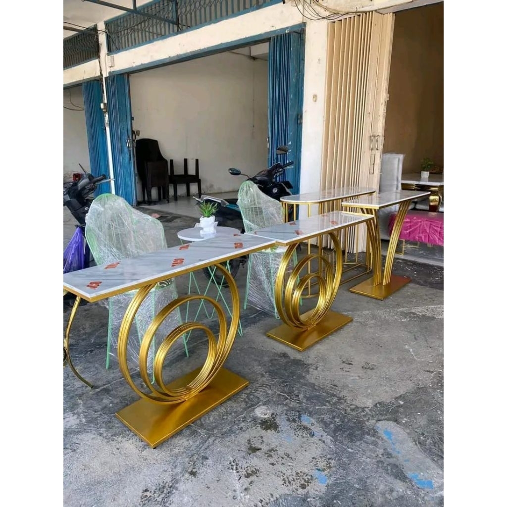 Meja hias meja sudut besi hpl minimalis