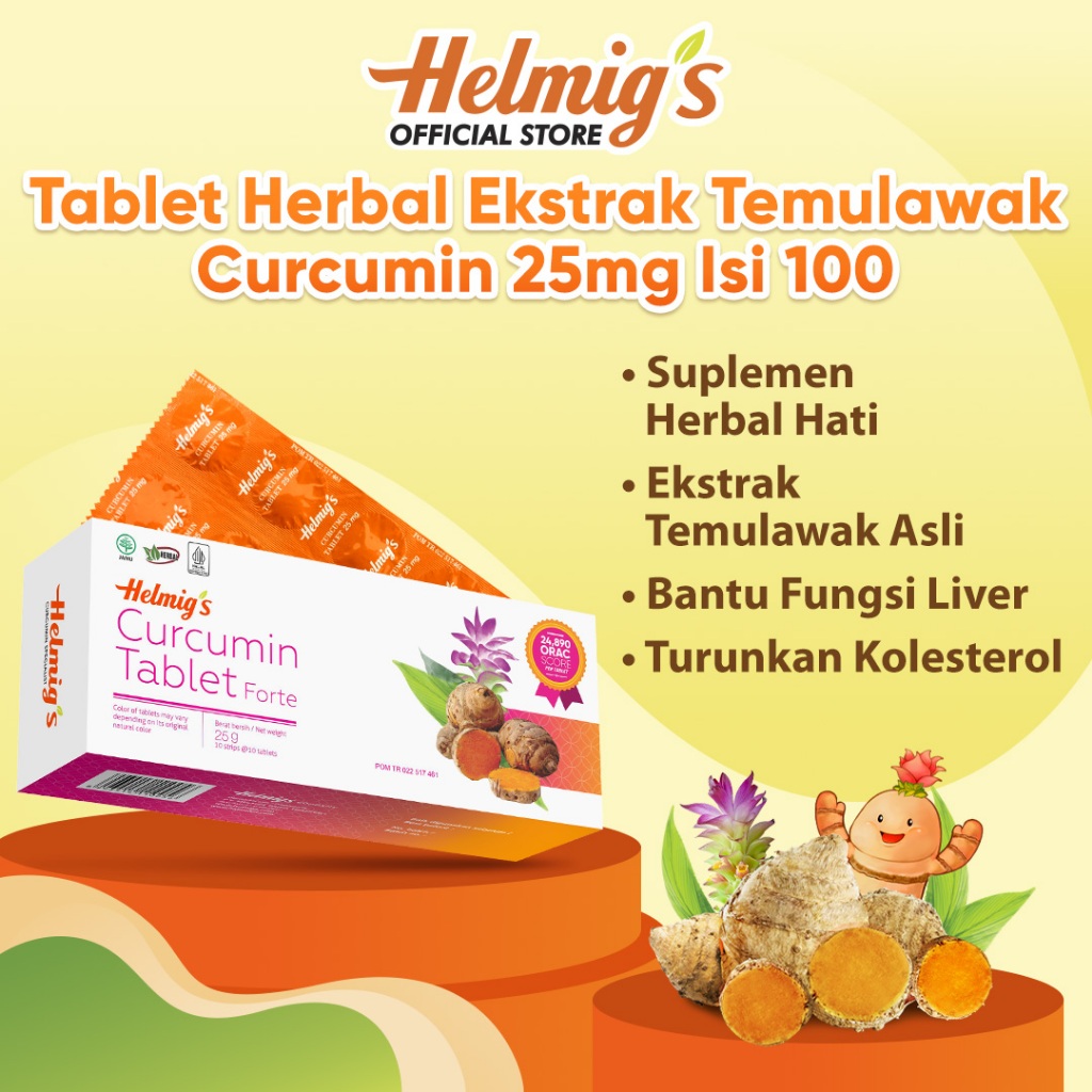 Helmig's Curcumin Tablet 25mg Isi 100 Tablet
