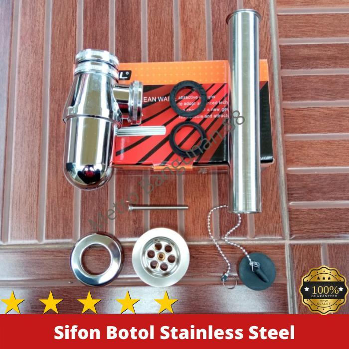 Sifon Wastafel Stainless Steel / Sifon Wastafel Tabung Anti Karat
