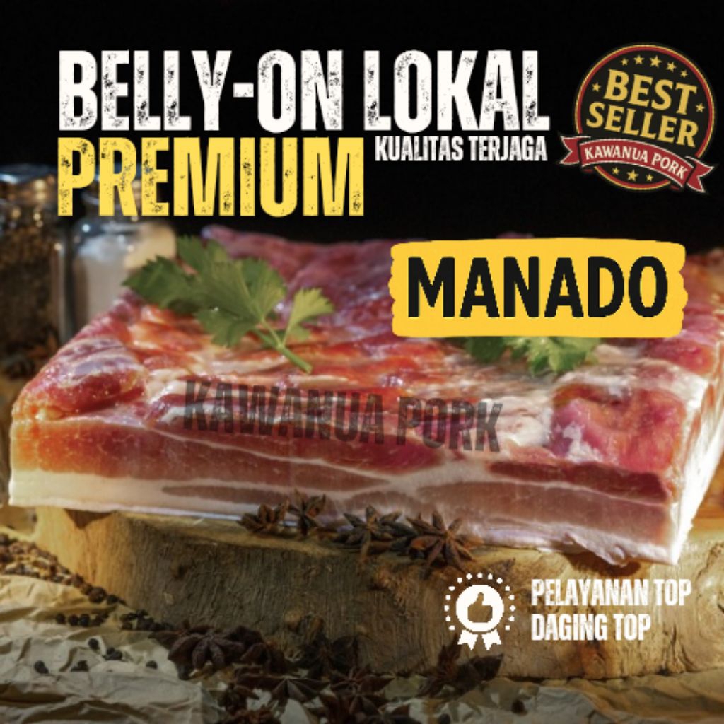 

Pork Belly / Samcan Perut Babi Lapis - Mentah Frozen 1kg Daging Babi Muda Lokal Babi Manado Premium