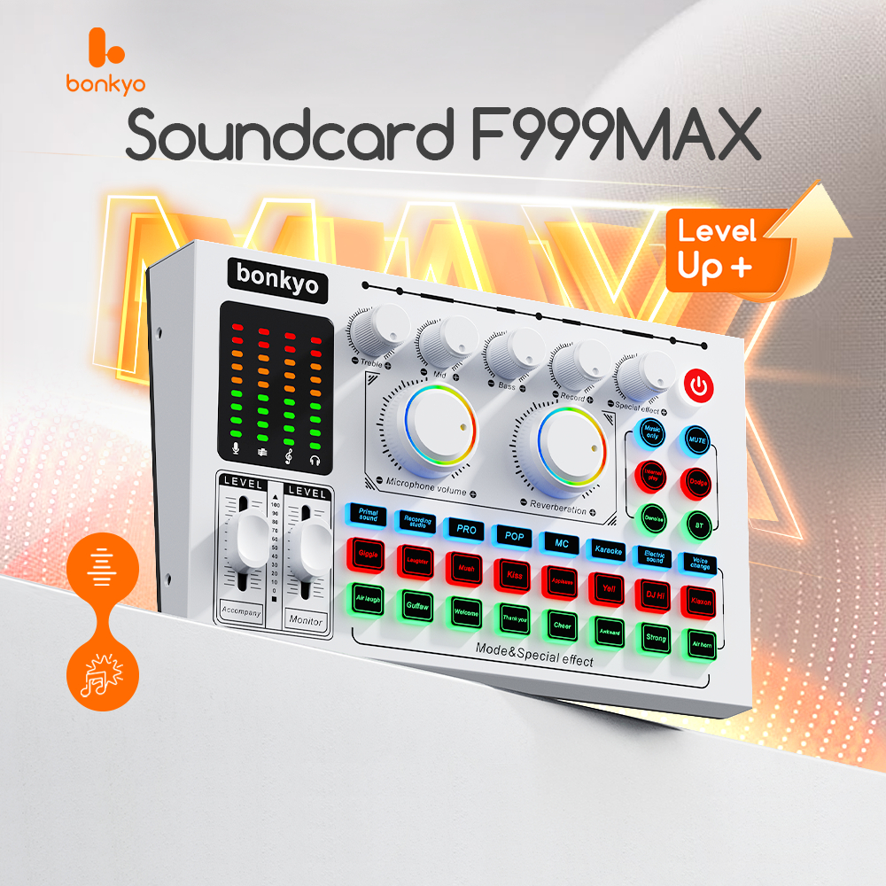 Bonkyo F999MAX/F999X sound card live broadcast equipment full set Bluetooth live sound card F999 sou