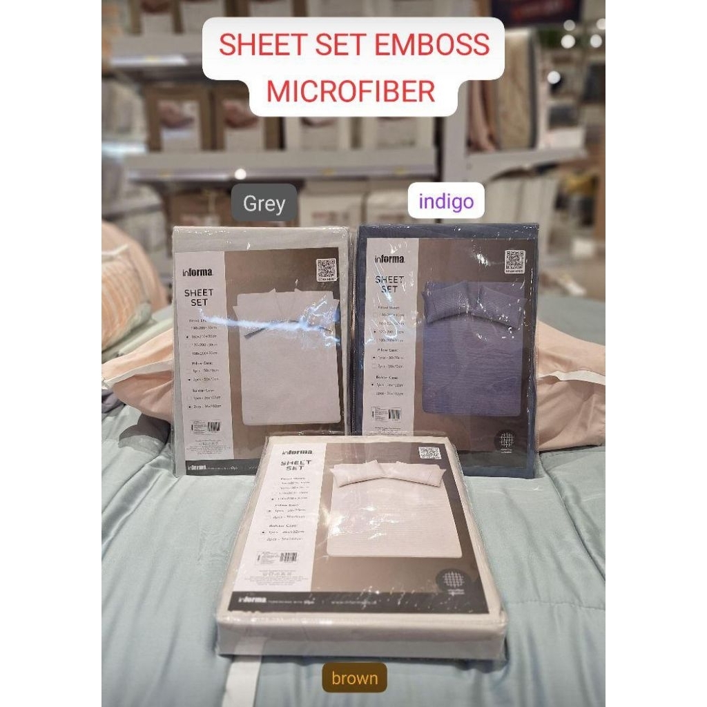 Informa sheet set microfiber sprei embos /embossed