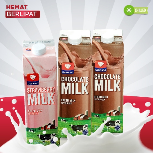 

HEMAT BERLIPAT BELI 1 PC DIAMOND FRESH MILK STRAWBERRY & 2 PCS CHOCOLATE 946 ML