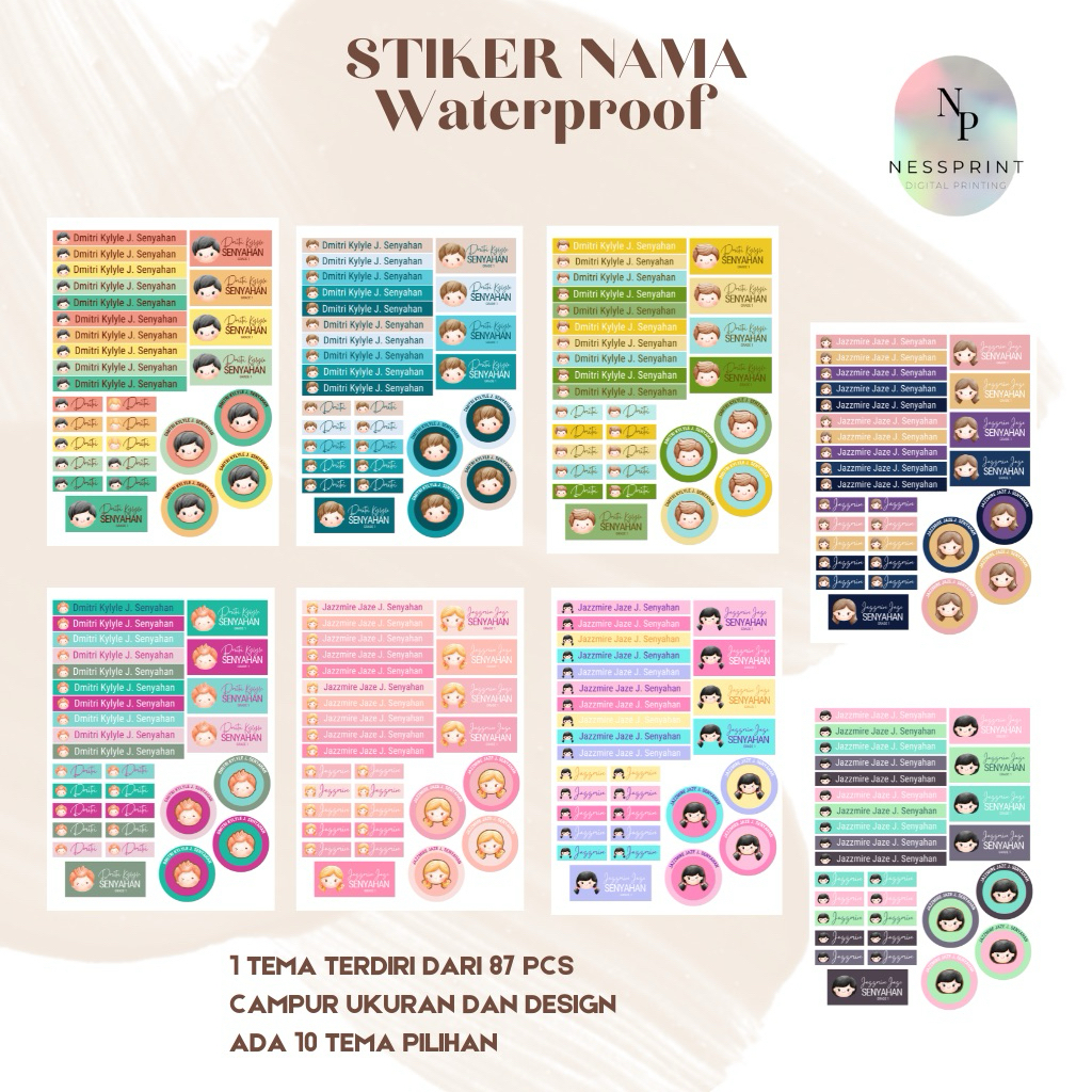

NESSPRINT sticker nama anak , label nama custom , print label nama sekolah