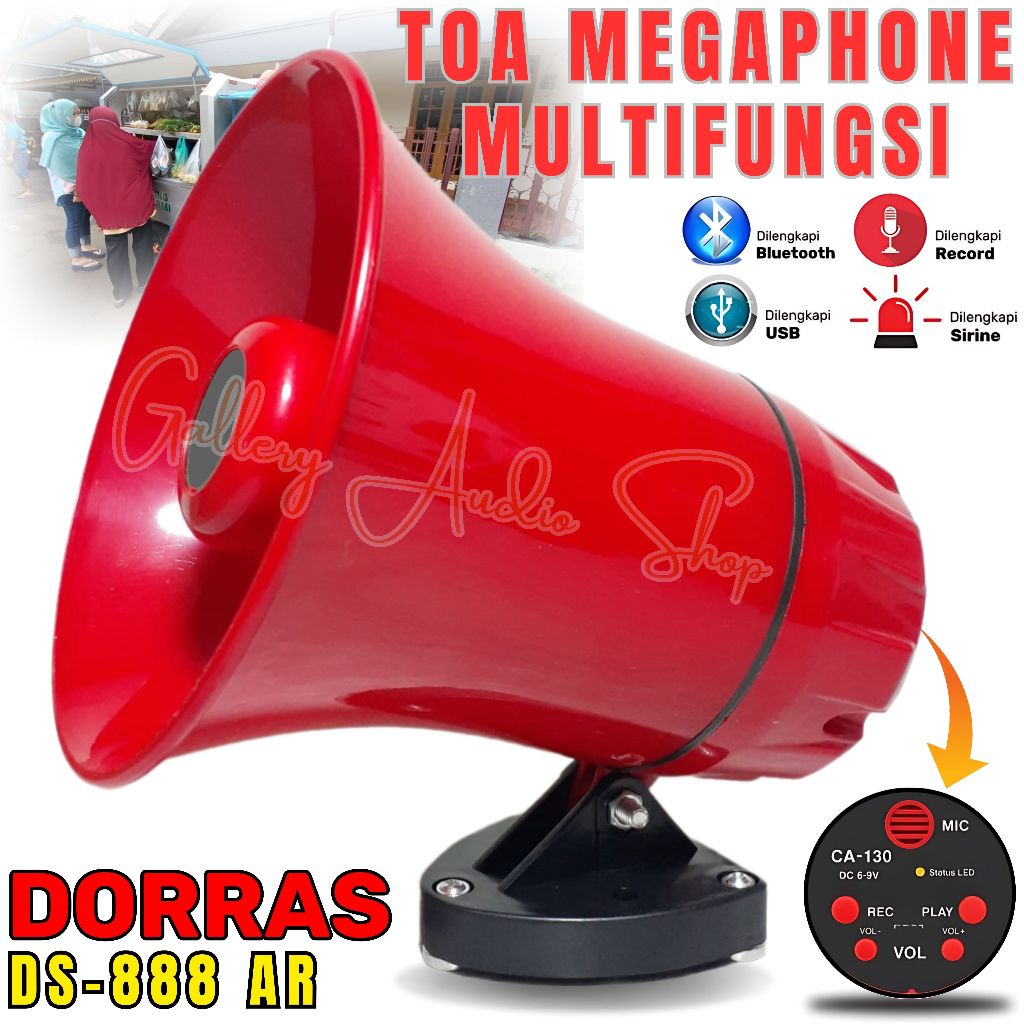 TERBARU Toa Pengeras Suara DORRAS DS-888 AR Bisa Sirine Dan Rekam | Toa Megaphone DS-888 AR Penggera