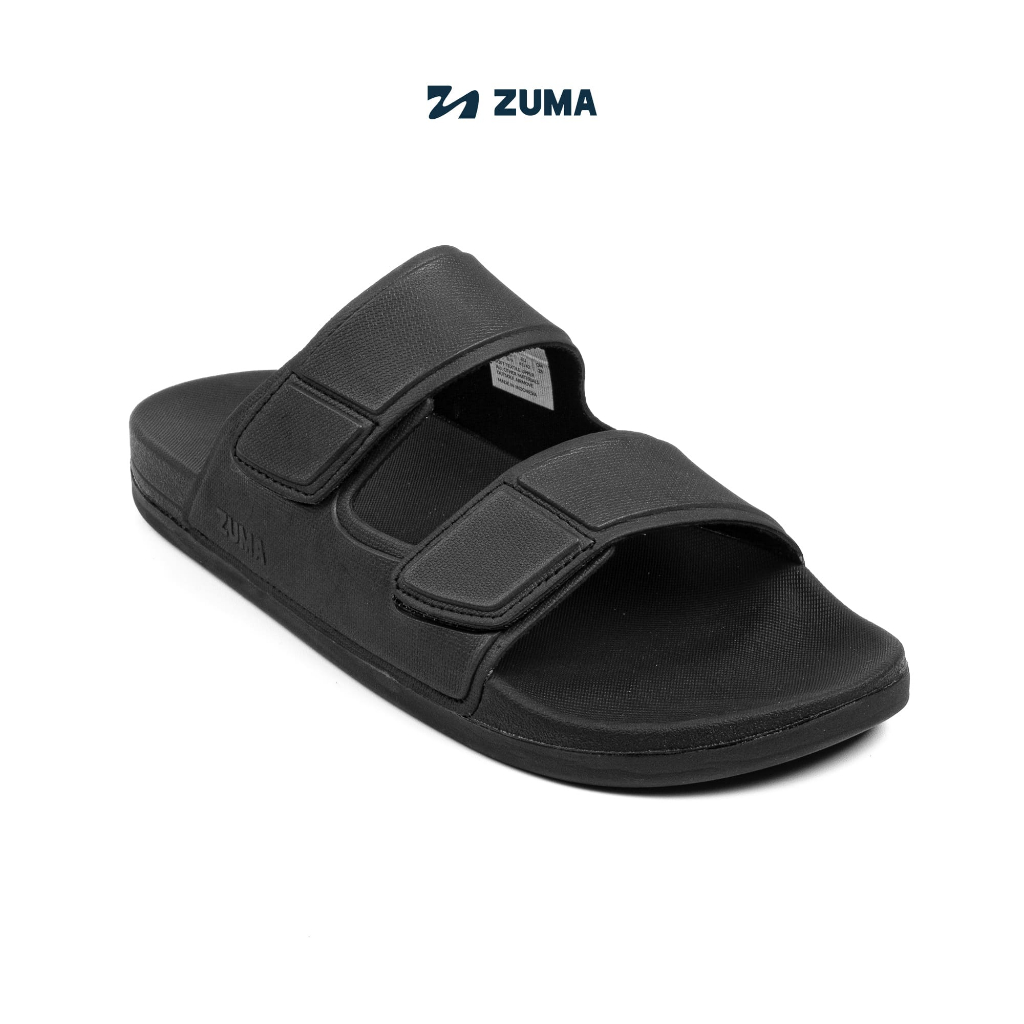 Zuma Men Airmove 1 Black, Sandal Slop Pria Karet Slip On Polos, Hitam