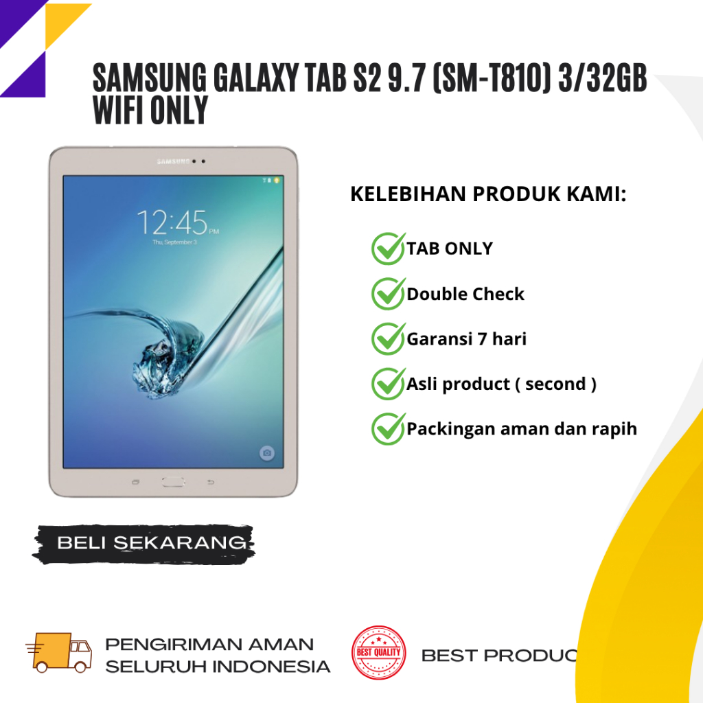 Samsung Galaxy Tab S2 9.7 (SM-T810) 3/32GB Wifi Only Second ORIGINAL