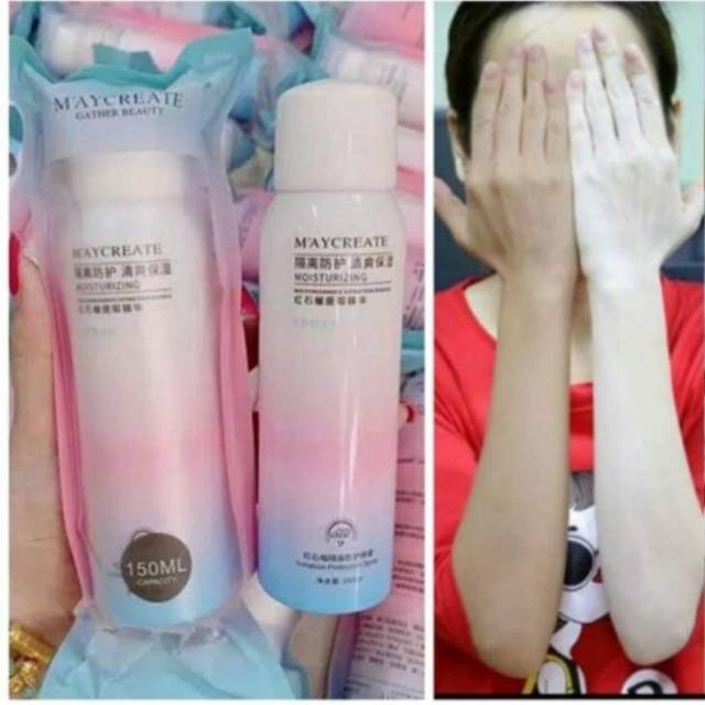 ORIGINAL - BISA COD  MAYCREATE - SPRAY PEMUTIH -KULIT KOREA ORIGINAL - MAYCREATE WHITENING BODY SPRA