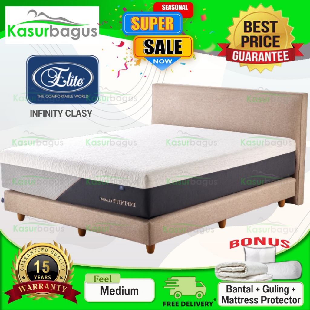 Elite Kasur Springbed Infinity Classy Pocket Spring Latex Zipper System - Full Set 180x200