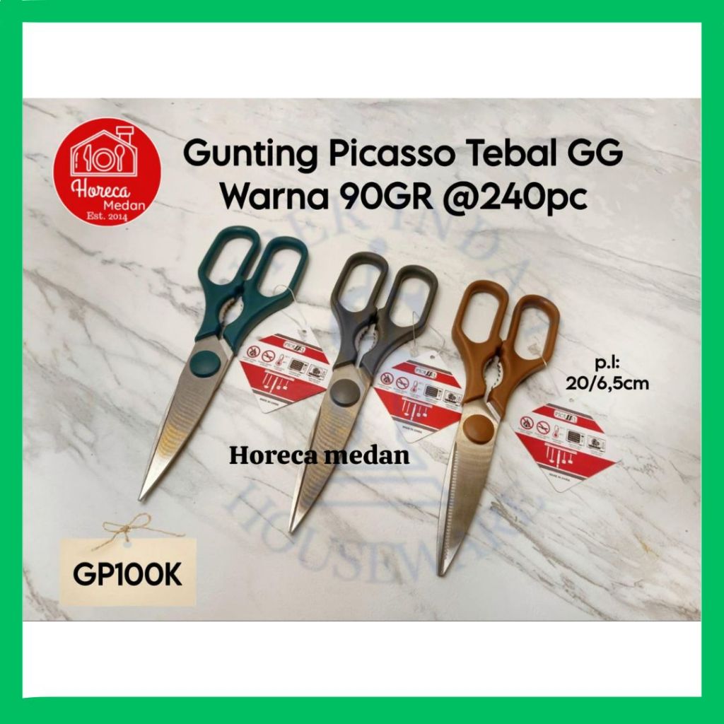 

GUNTING SERBAGUNA / GUNTING KERTAS /GUNTING DAPUR TEBAL PICASSO SCISSORS