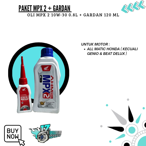 Paket AHM OIL MPX2 Matic 800ml Dan Gear AHM Matic 120ml ORIGINAL HONDA
