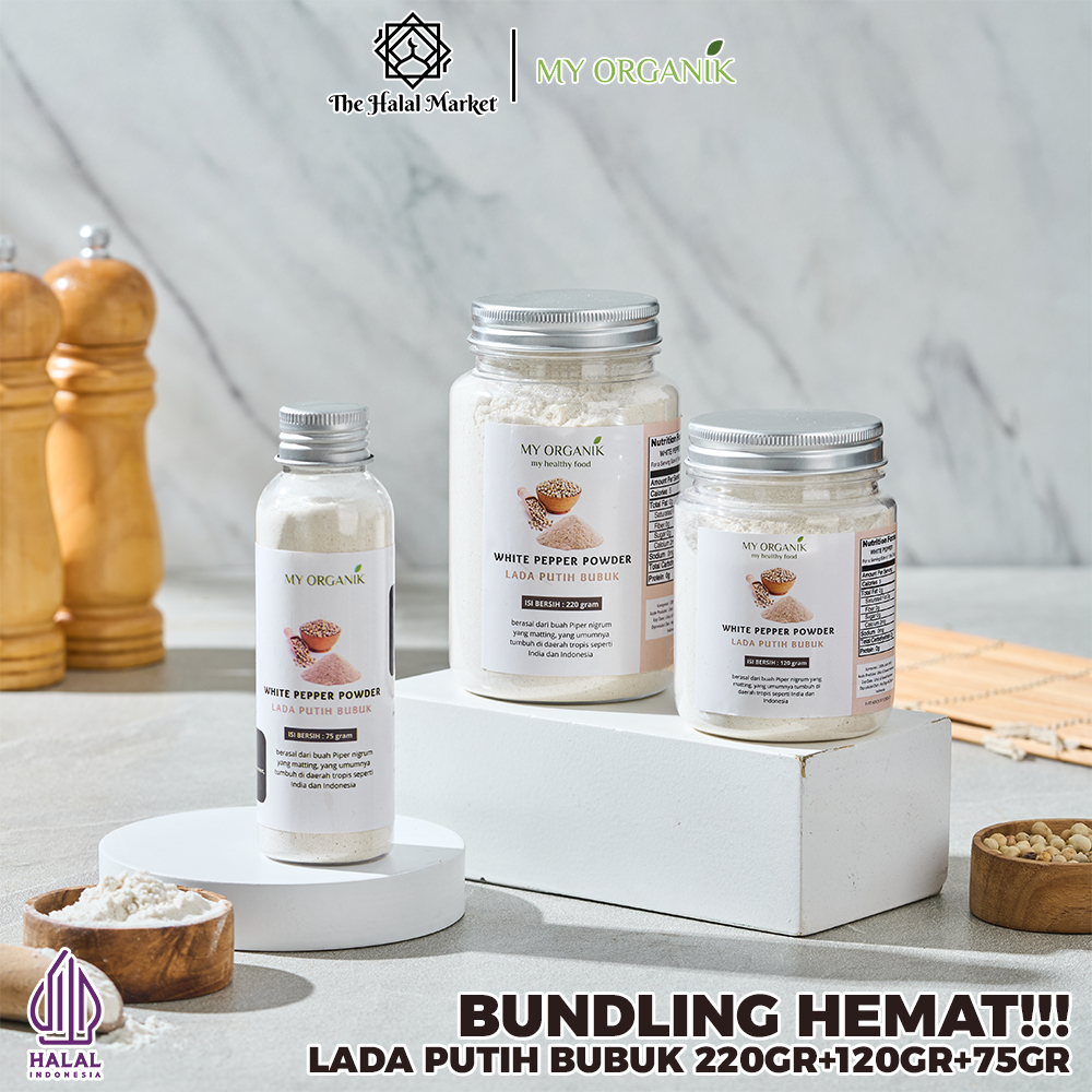 

My Organik Lada Putih Bubuk Kering Organik Tanpa Campuran Kemasan 75g
