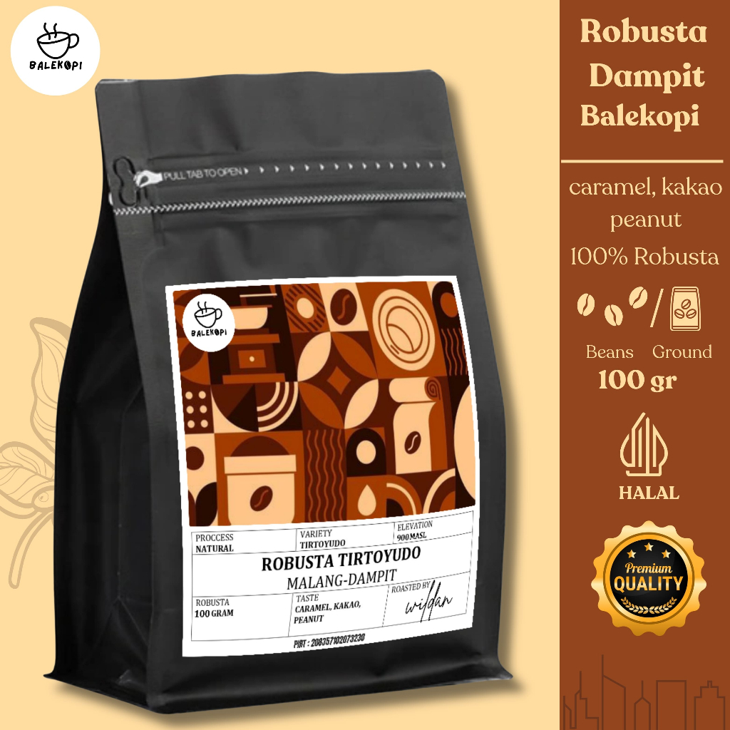 

Balekopi Kopi Bubuk Robusta Dampit 100 Gram / Kopi Robusta