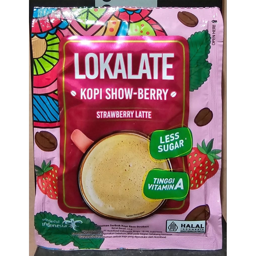 

Lokalate Kopi Show Berry Latte 15g - Minuman Kopi Instan Rasa Strawberry