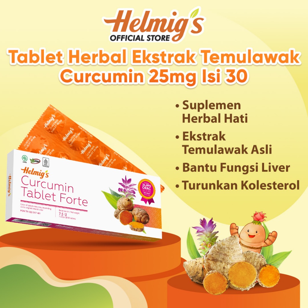 Helmig's Curcumin Tablet 25mg Isi 30 Tab