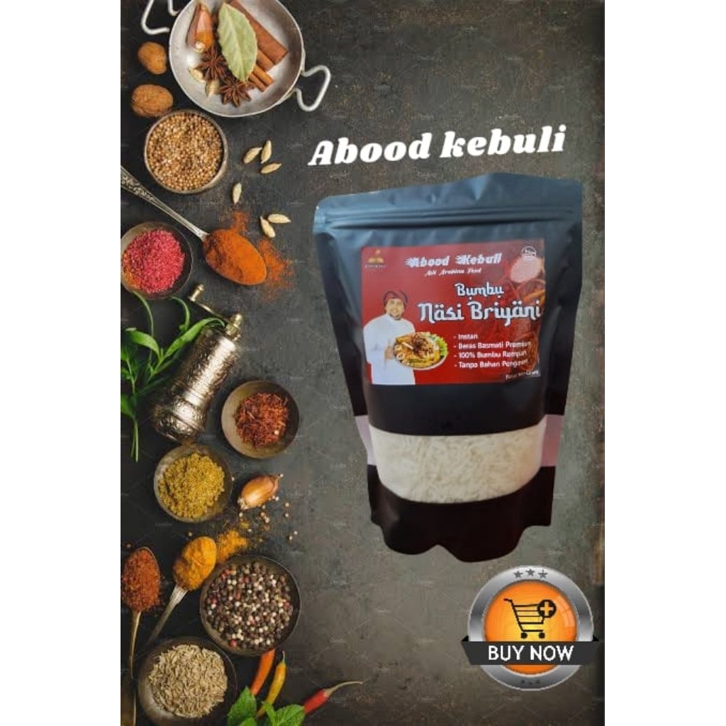 

Nasi kebuli,beryani,mandi,kabsah Instan Beras Basmati Premium dengan Bumbu Asli Arab 500 GM