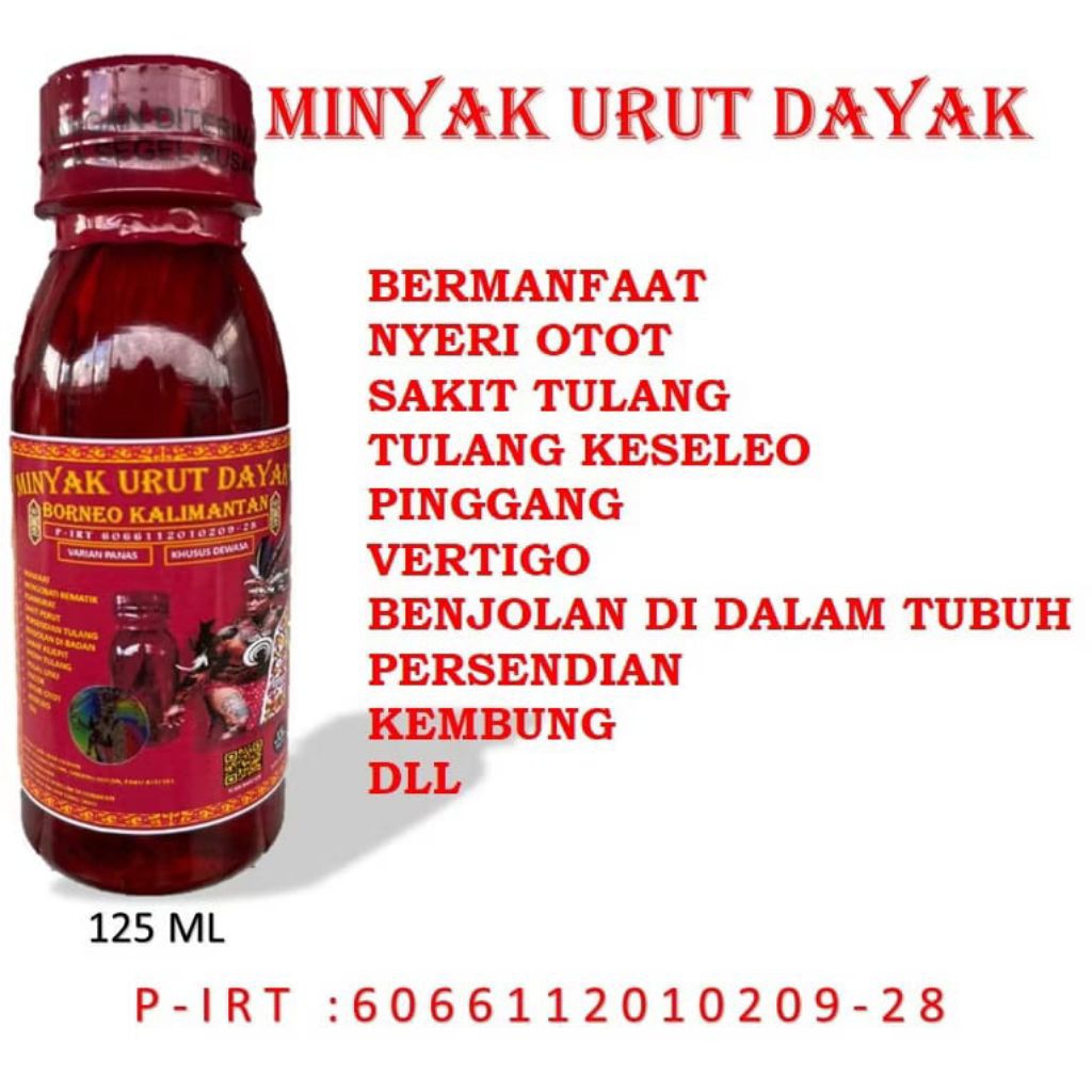 MINYAK URUT DAYAK BORNEO / MINYAK URUT HERBAL
