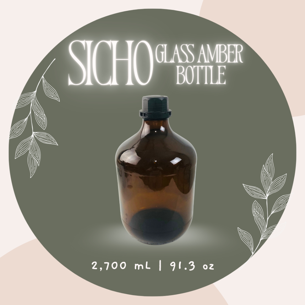 SICHO AMBER Glass Bottle 2.5 Liter | Botol Kaca Amber 2.5 Liter | Botol Kaca Fermentasi | Fermentati