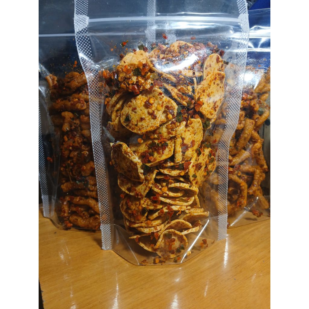 

basreng pipih basreng koin basreng stik pedas daun jeruk camilan home made