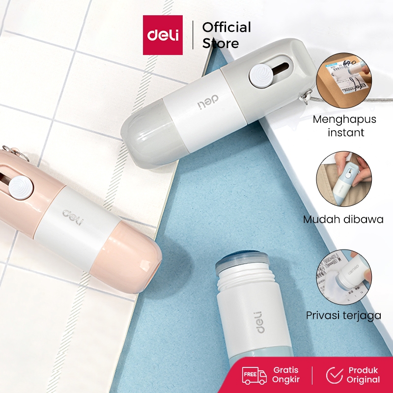 

Deli Roller Stamp / Stempel Pelindung Data 2 in 1 Dengan Cutter / Penghapus Nama + Alamat Resi JQ12X