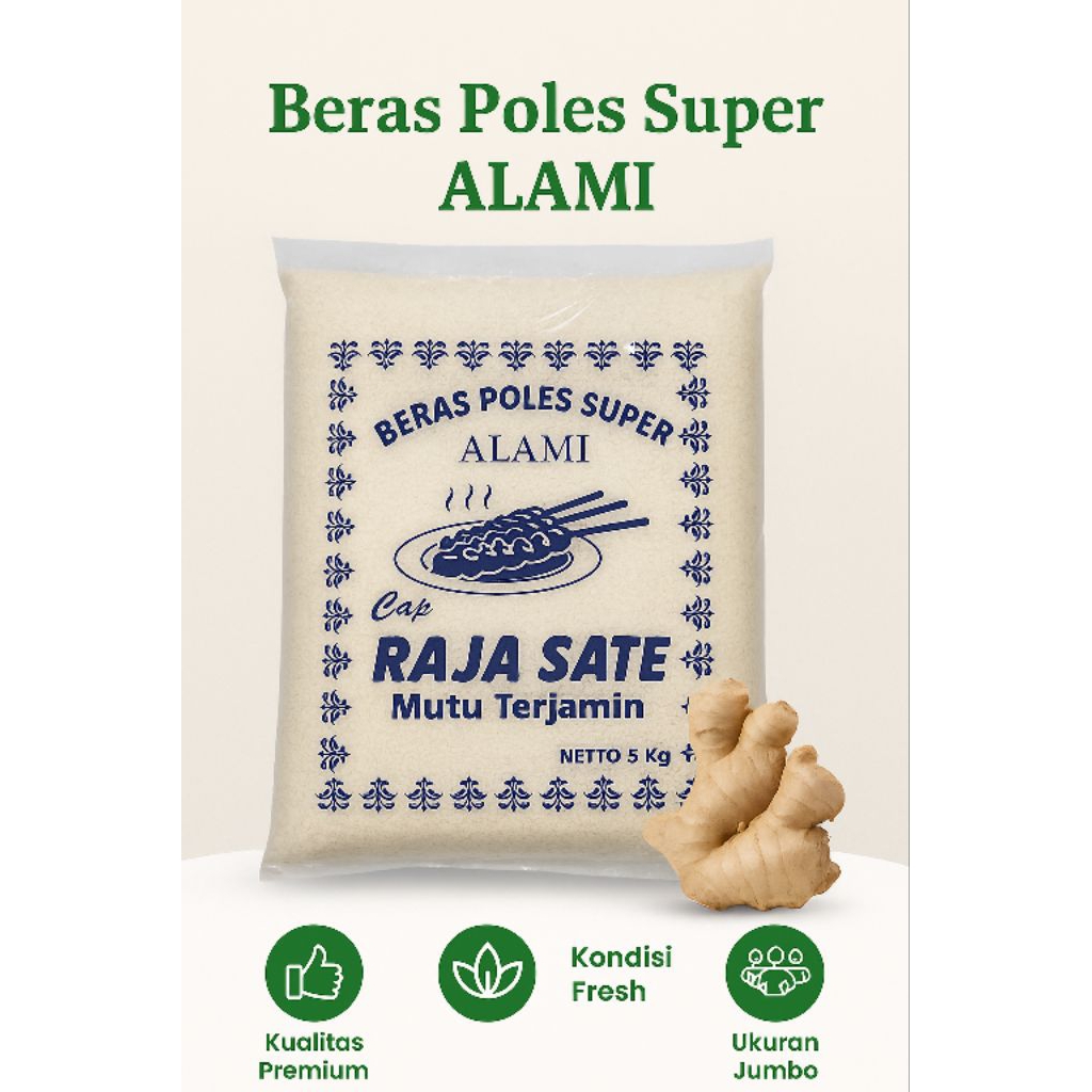 

Beras IR 64 Cap Raja Sate 5 Kg – Beras Poles Super Pulen Wangi Tanpa Bahan Pengawet untuk Rumah Makan & Warteg