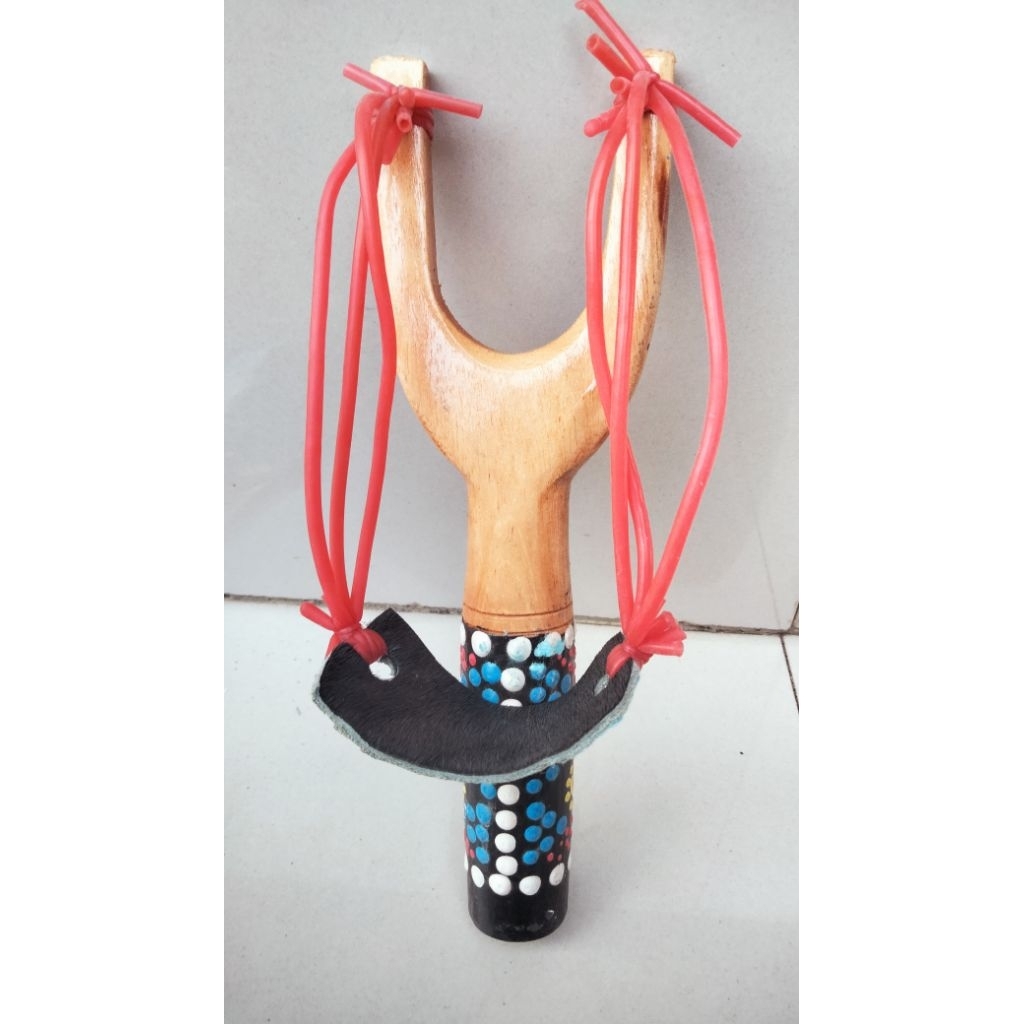 TERLARISMainan Katapel Anak Kayu Karet Kulit Berkualitas