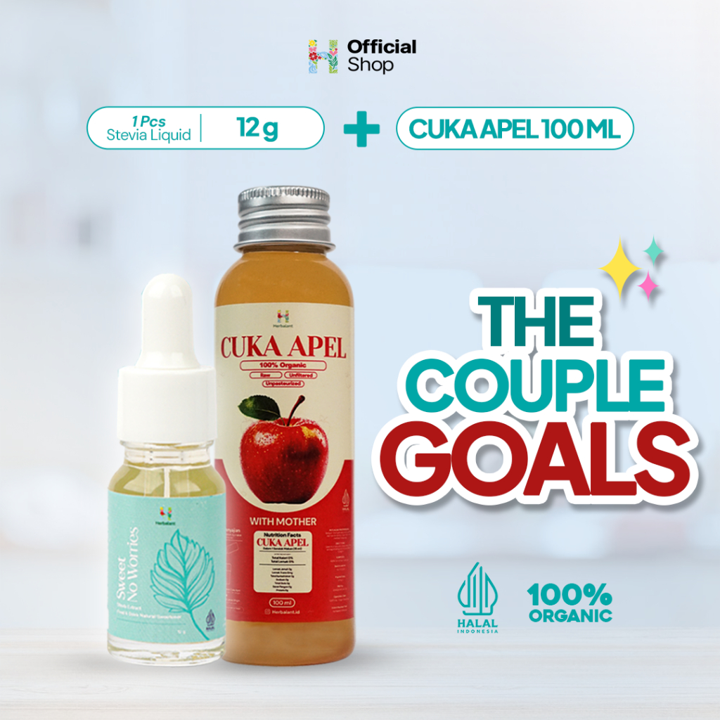 

Paket Hemat- 1 Pcs Herbalant Stevia Sweet No Worries 12 gr & 1 Pcs Cuka Apel With Mother 100 ml