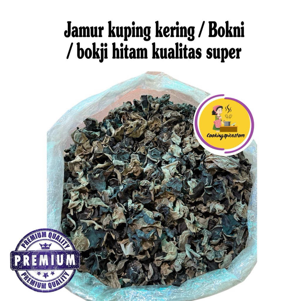 

Jamur Kuping Kering / Bokni / Bokji Hitam Dried Black Fungus kualitas Super 500gr - 1KG