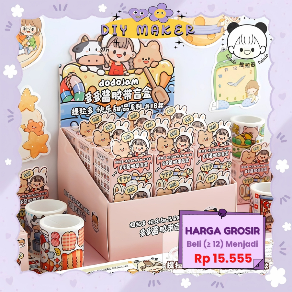 

DM 1 PC Washitape Special Blind Box Edisi Dodojam Mystery Box Kotak Kejutan Random Selotip TLD65