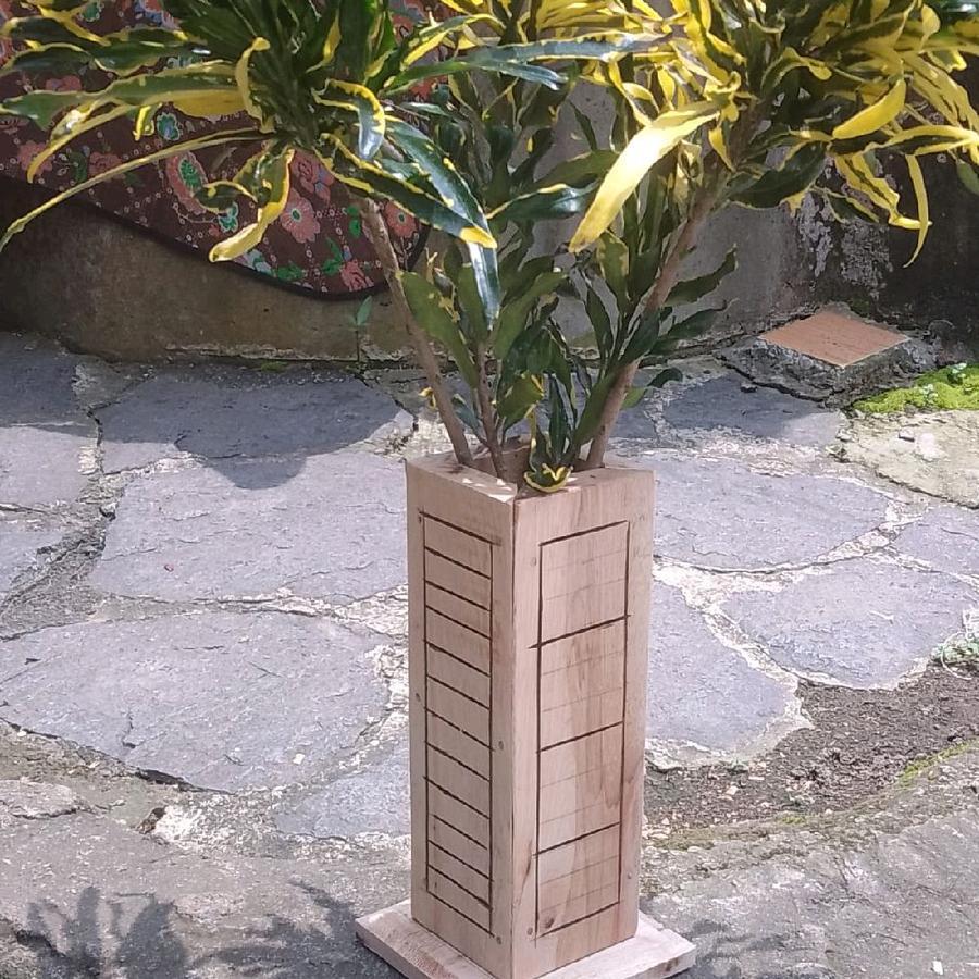 VAS KAYU BUNGA TINGGI 20CM / POT MINIMALIS / VAS MINIMALIS / POT BUNGA RUANGAN / POT AESTHETIC