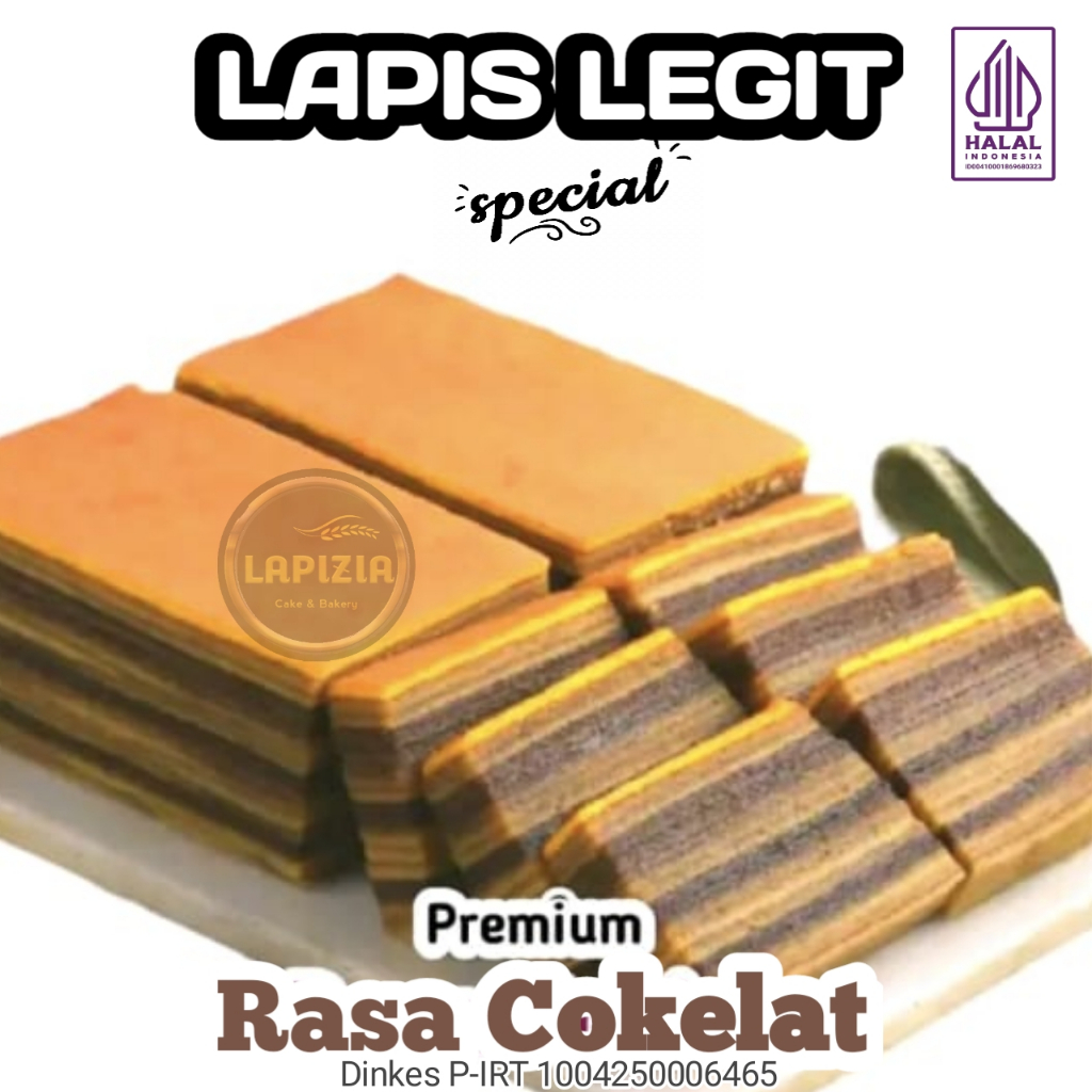 

Kue Lapis Legit Basah Harum Spesial Rasa Coklat Ukuran 17 x 17 Cm