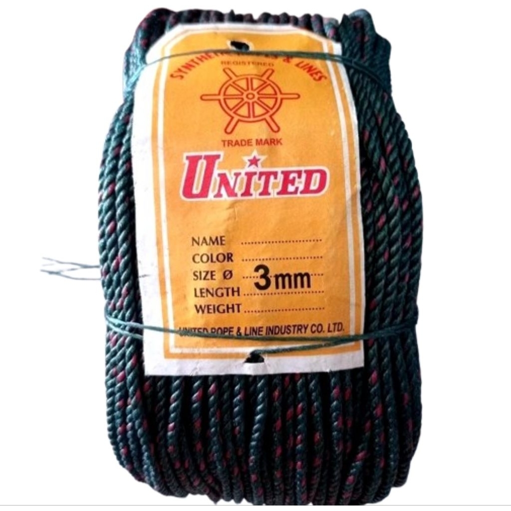 Tali tambang  1 roll  3mm 200m merek UNITED tali tambang berkwalitas