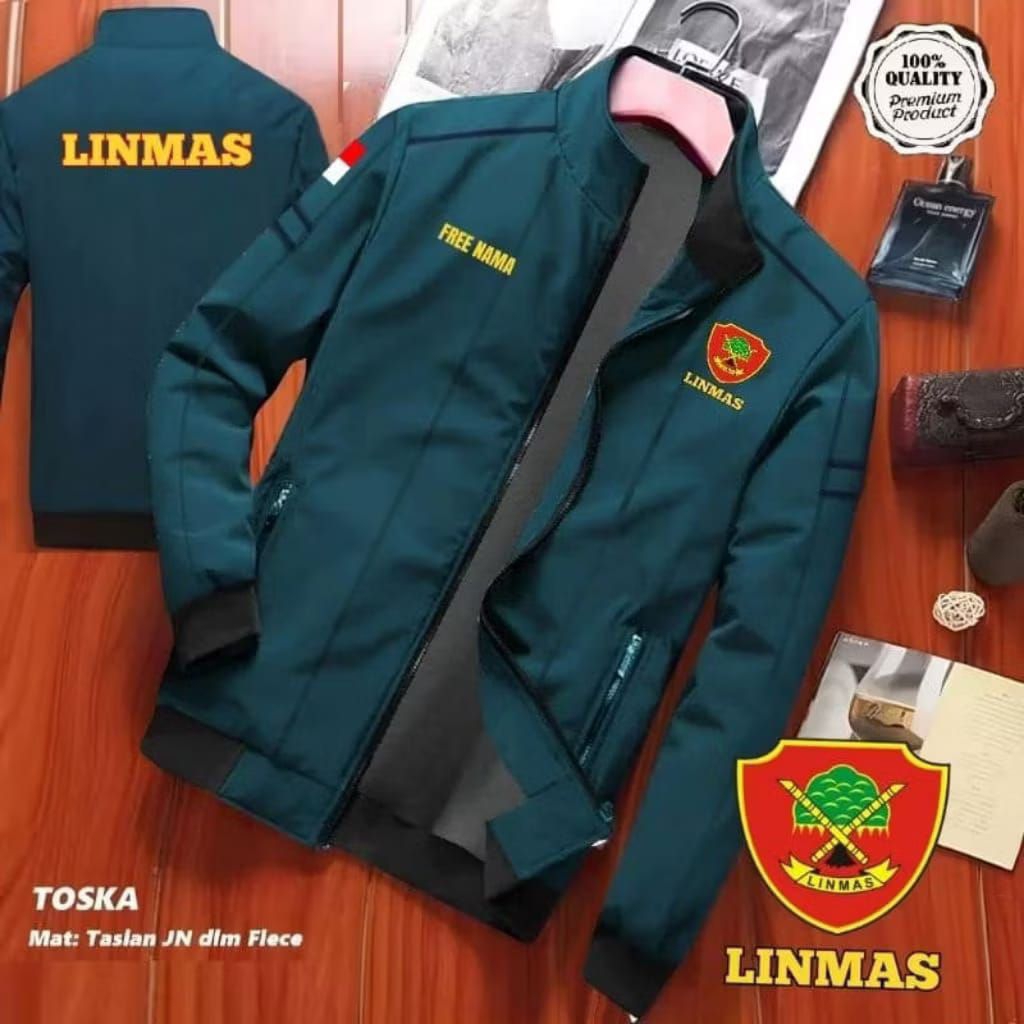 Jaket linmas free nama waterproof bisa pria wanita jaket keamanan