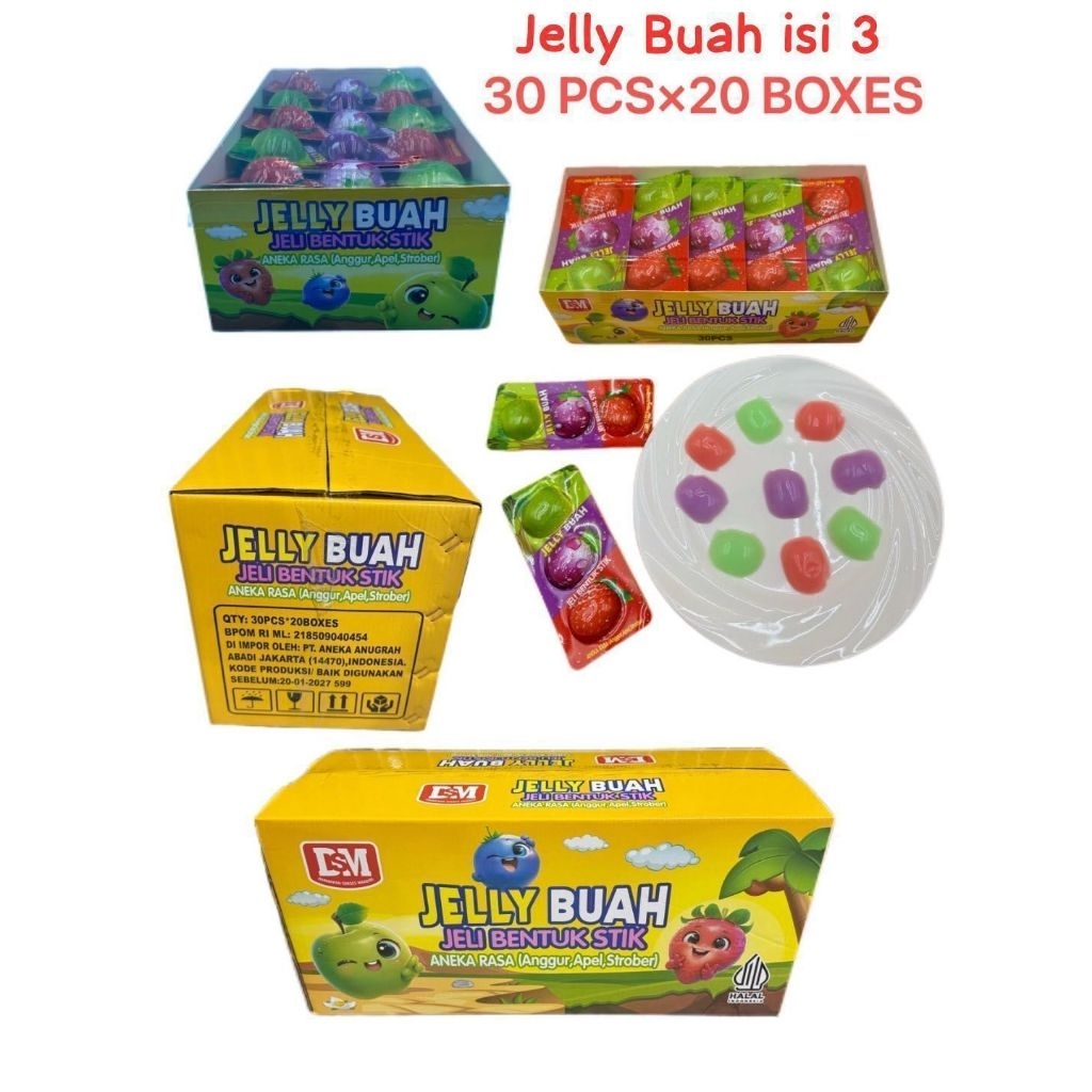 

Permen Cemilan Snack Jelly Jeli Buah Fruit Strip Mainan Anak Murah (isi 30 pcs)